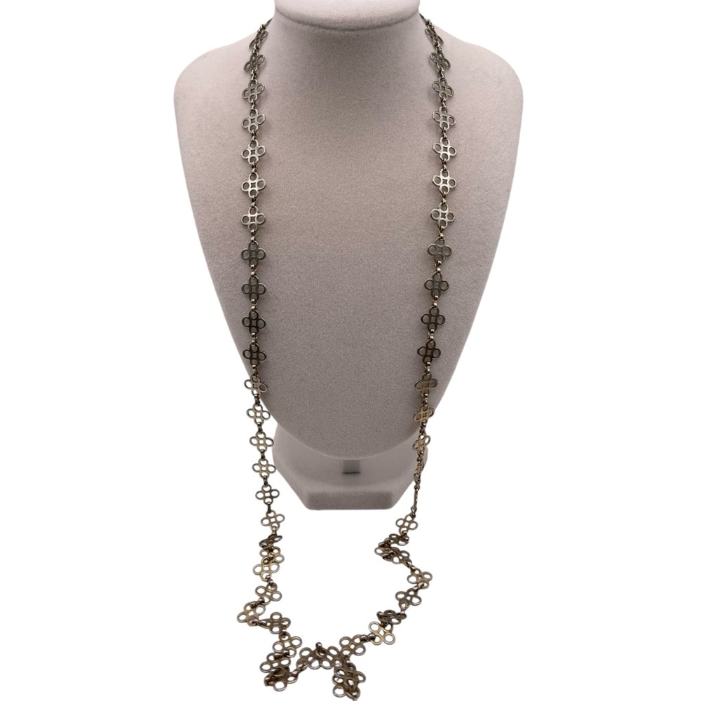 🎉HP! ❤️ Tory Burch Silver Logo Link Long Necklace